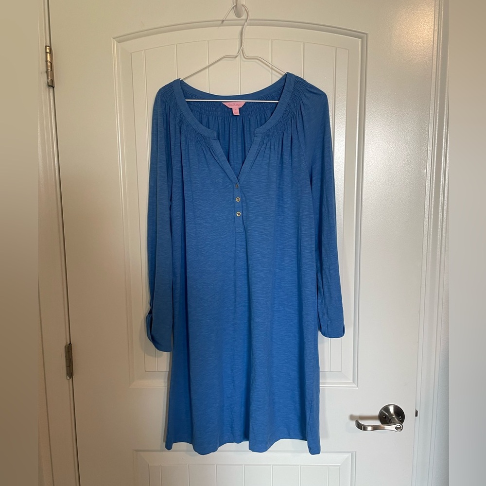 Lilly Pulitzer blue modal cotton blend Essie t shirt dress size medium